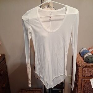Intimately Free People White Long Sleeve Women's Bodysuit Size XS